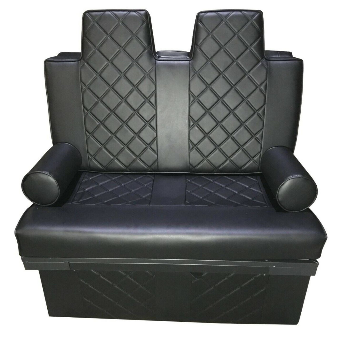 3/4 Width Rock and Roll Bed Upholstery and Frame (Black)