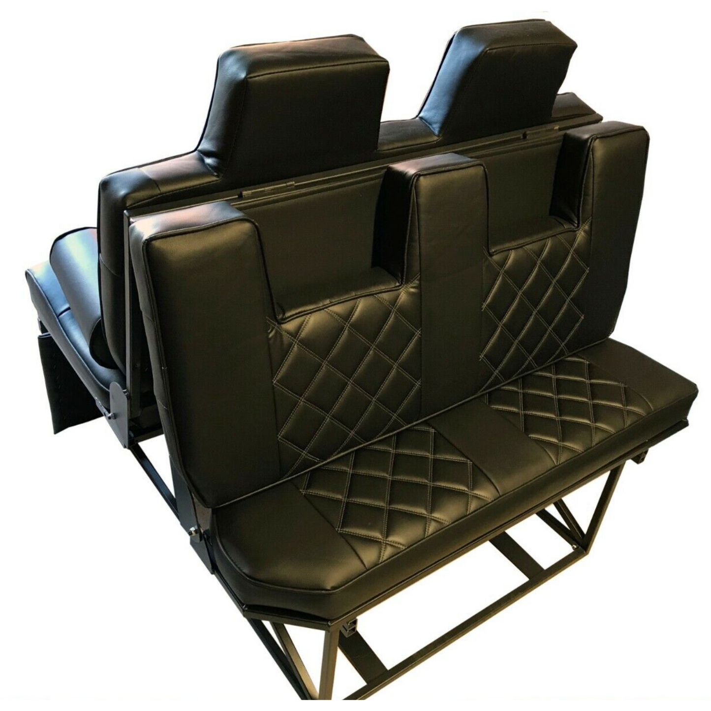 3/4 Width Rock and Roll Bed Upholstery and Frame (Black)