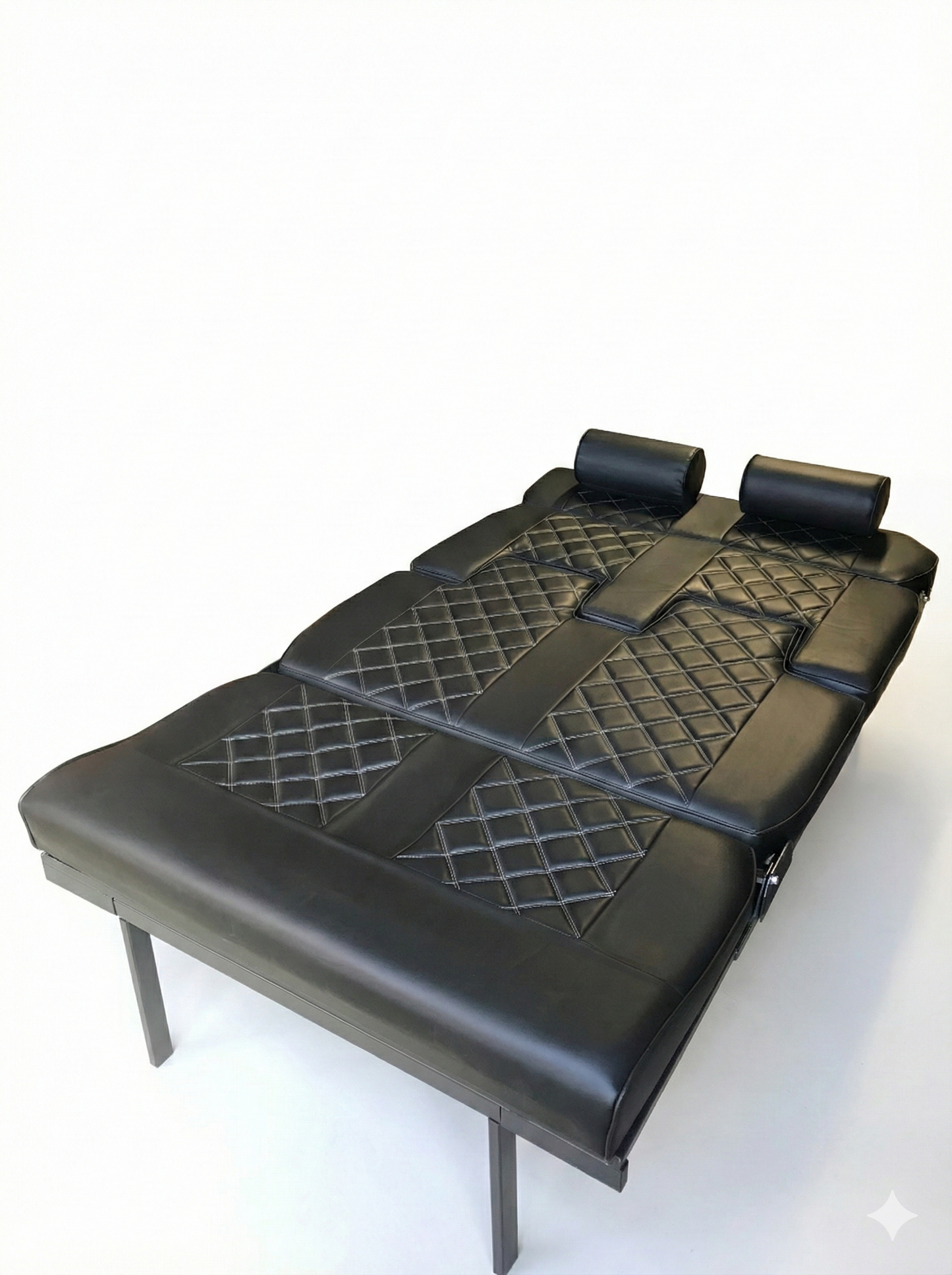 3/4 Width Rock and Roll Bed Upholstery and Frame (Black)