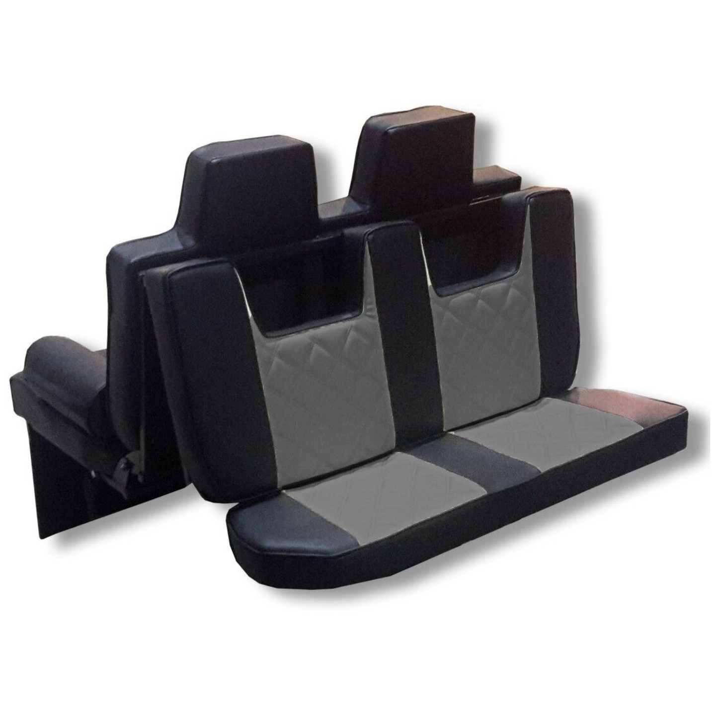 3/4 Width Rock and Roll Bed Upholstery and Frame (Black & Grey)