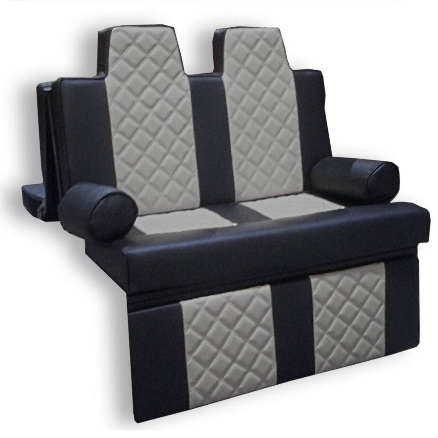 3/4 Width Rock and Roll Bed Upholstery and Frame (Black & Grey)